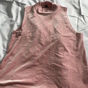 Chic J.Crew Pastel Pink Velour Mock Turtleneck